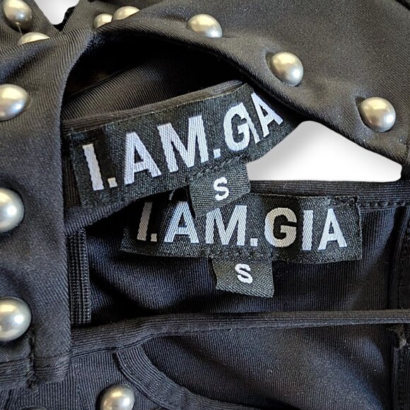 I. AM. GIA black Damina crop halter top S ONLY - Picture 9 of 11